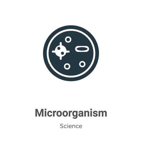 Vektor Ikon Mikroorganisme Glif Pada Latar Belakang Putih Simbol Ikon - Stok Vektor
