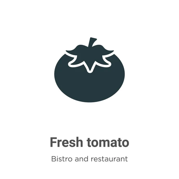 白い背景に新鮮なトマトベクトルアイコン モバイルのコンセプトとWebアプリのデザインのための現代のビストロやレストランのコレクションからフラットベクトル新鮮なトマトアイコンのシンボルサイン — ストックベクタ