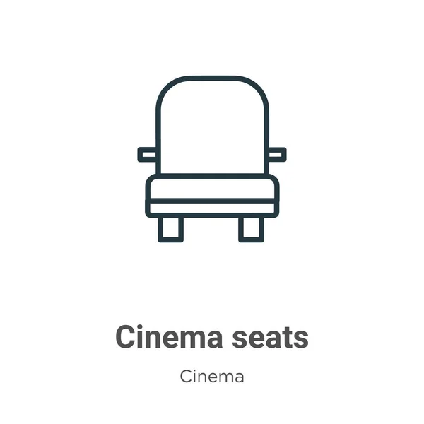 Cinema Seats Outline Vector Icon Thin Line Black Cinema Seats — Stock Vector