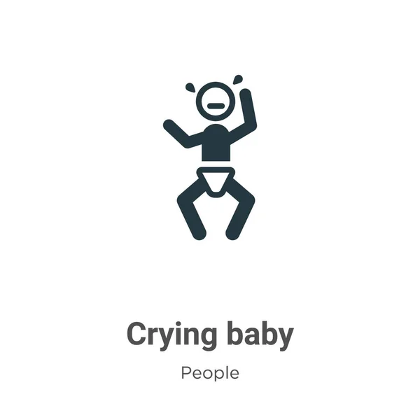 Κλάμα Εικονίδιο Διάνυσμα Μωρό Λευκό Φόντο Επίπεδη Vector Κλάμα Σύμβολο — Διανυσματικό Αρχείο