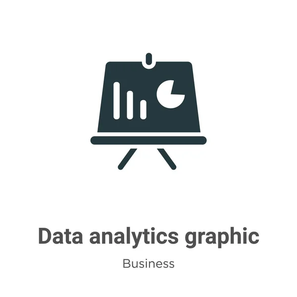 Datenanalyse Grafik Auf Einem Präsentationsbildschirm Vektor Symbol Auf Weißem Hintergrund — Stockvektor