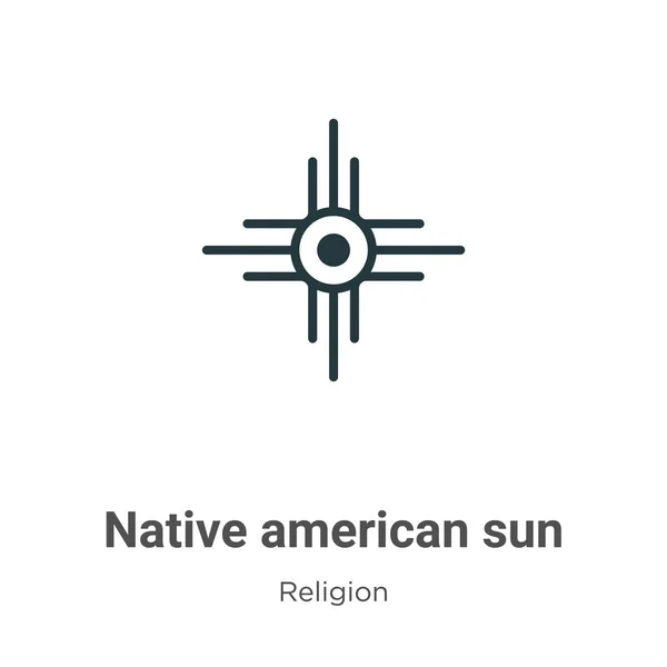 Nativen Amerikanischen Sonnensymbolvektor Auf Weißem Hintergrund Flacher Vektor Native Amerikanische — Stockvektor