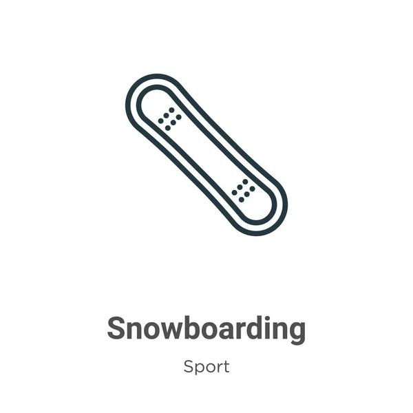 Snowboarding Outline Vector Icon Thin Line Black Snowboarding Icon Flat — Stock Vector