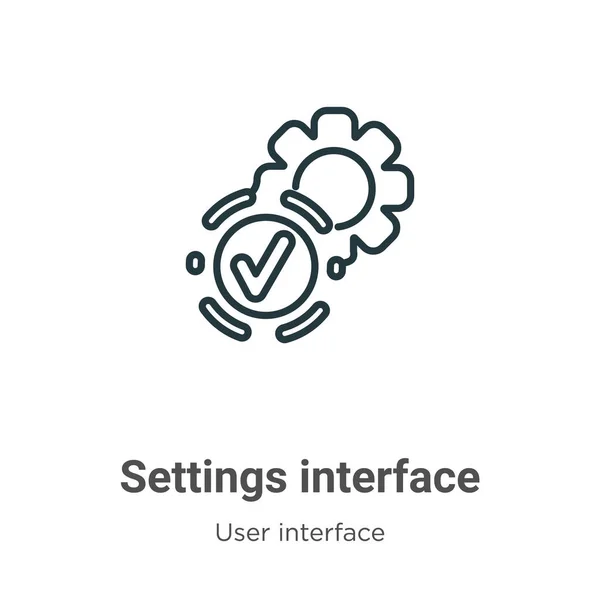 Einstellungen Schnittstelle Umreißt Vektor Symbol Thin Line Black Settings Interface — Stockvektor