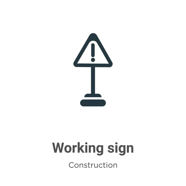 Εικονίδιο Διανυσματικού Σήματος Εργασίας Λευκό Φόντο Επίπεδο Διάνυσμα Σύμβολο Σύμβολο — Διανυσματικό Αρχείο