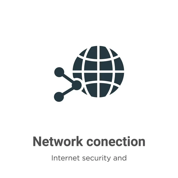 白い背景にネットワーク接続ベクトルアイコン モバイルコンセプトとWebアプリのデザインのための現代的なインターネットセキュリティとネットワーキングコレクションからフラットベクトルネットワーク接続アイコン記号記号 — ストックベクタ
