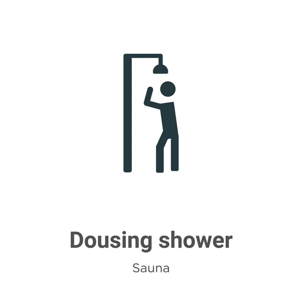 Dousing Shower Glyph Icon Vector White Background Flat Vector Dousing — Stock Vector