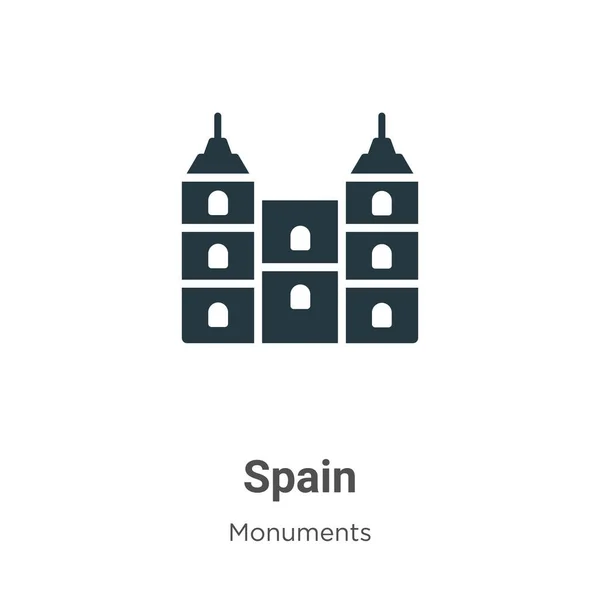 Hiszpański Wektor Glifu Białym Tle Płaska Ikona Wektor Hiszpański Symbol — Wektor stockowy