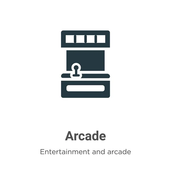 Arcade Vector Icoon Witte Achtergrond Flat Vector Arcade Pictogram Symbool — Stockvector