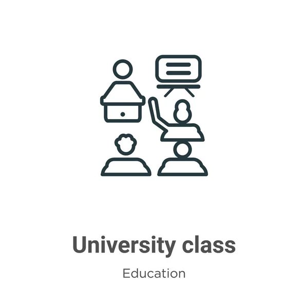 Icono Vectorial Clase Universitaria Icono Clase Universidad Negra Línea Pensamiento — Vector de stock