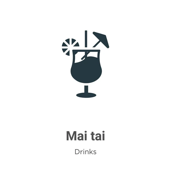 Icono Vectorial Mai Tai Sobre Fondo Blanco Señal Icono Volante — Vector de stock