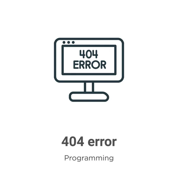404 Fel Skissera Vektor Ikon Tunn Linje Svart 404 Fel — Stock vektor