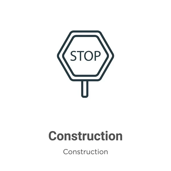 Construction Outline Vector Icon Thin Line Black Construction Icon Flat — Stock Vector