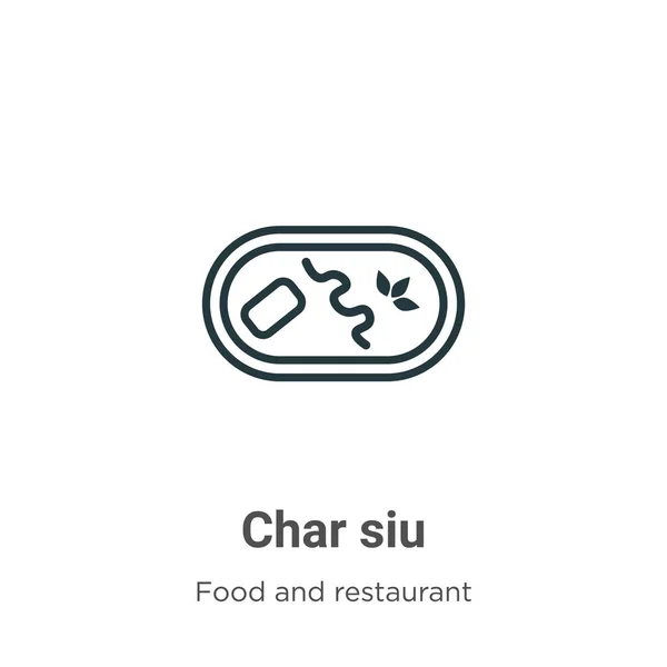 Char Siu Outline Vector Icon Тонкая Черная Икона Char Siu — стоковый вектор