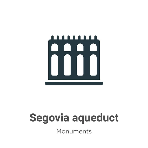 Segovia Υδραγωγείο Glyph Διάνυσμα Εικονίδιο Λευκό Φόντο Επίπεδη Vector Segovia — Διανυσματικό Αρχείο
