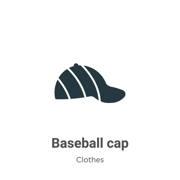 Honkbal Cap Vector Pictogram Witte Achtergrond Flat Vector Baseball Cap — Stockvector