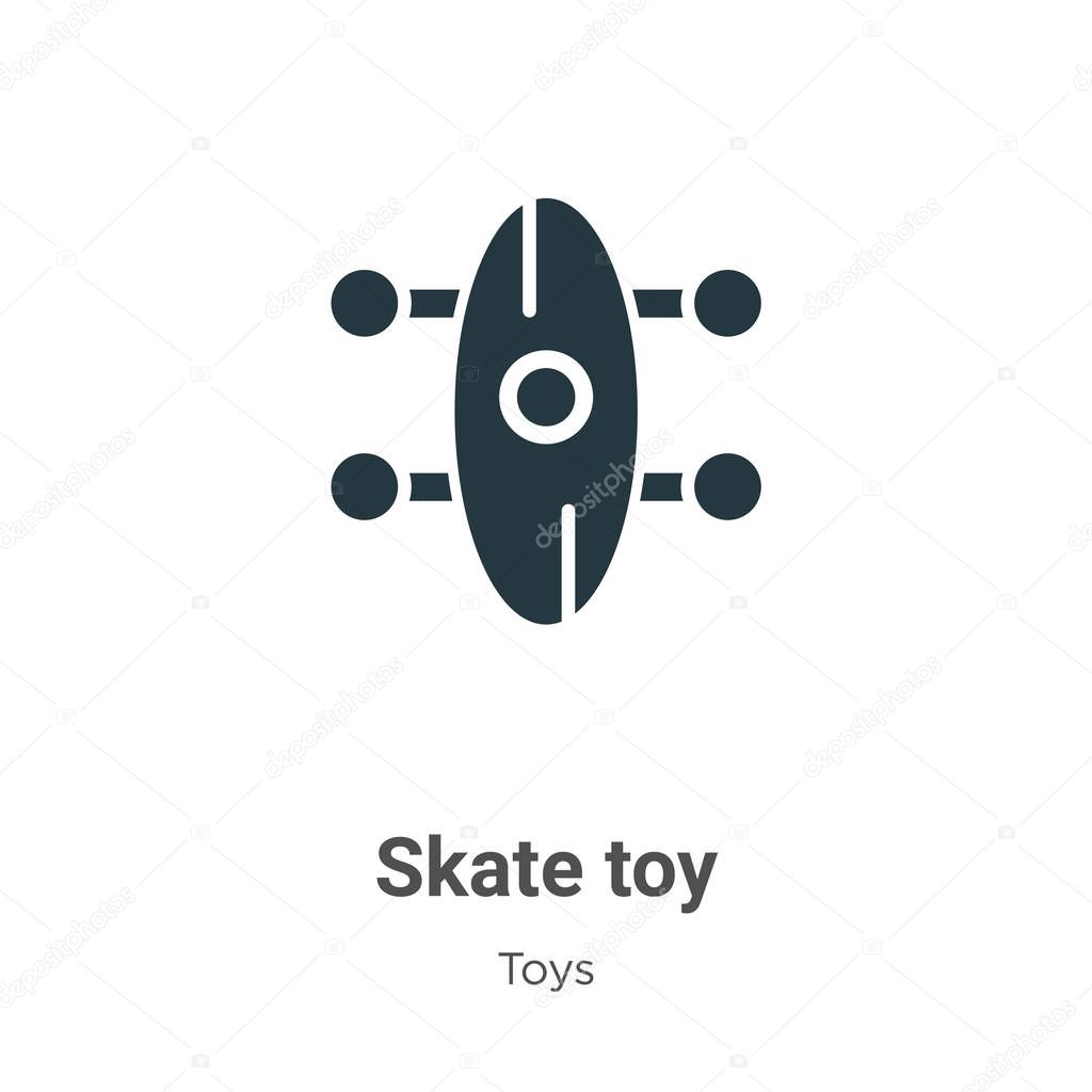 Skate toy glyph icon vector on white background. Flat vector skate toy icon symbol sign from modern toys collection for mobile concept and web apps design.