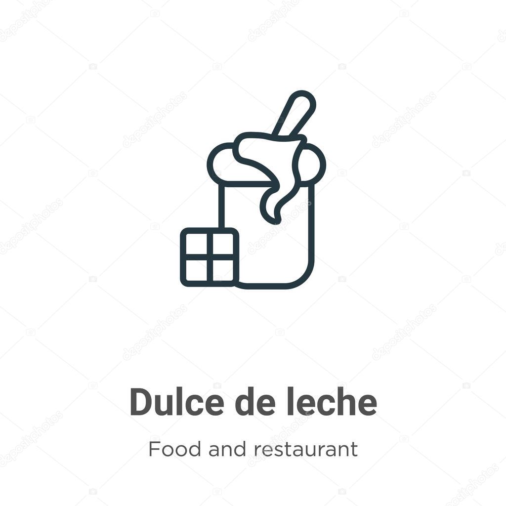 Dulce de leche outline vector icon. Thin line black dulce de leche icon, flat vector simple element illustration from editable food and restaurant concept isolated on white background