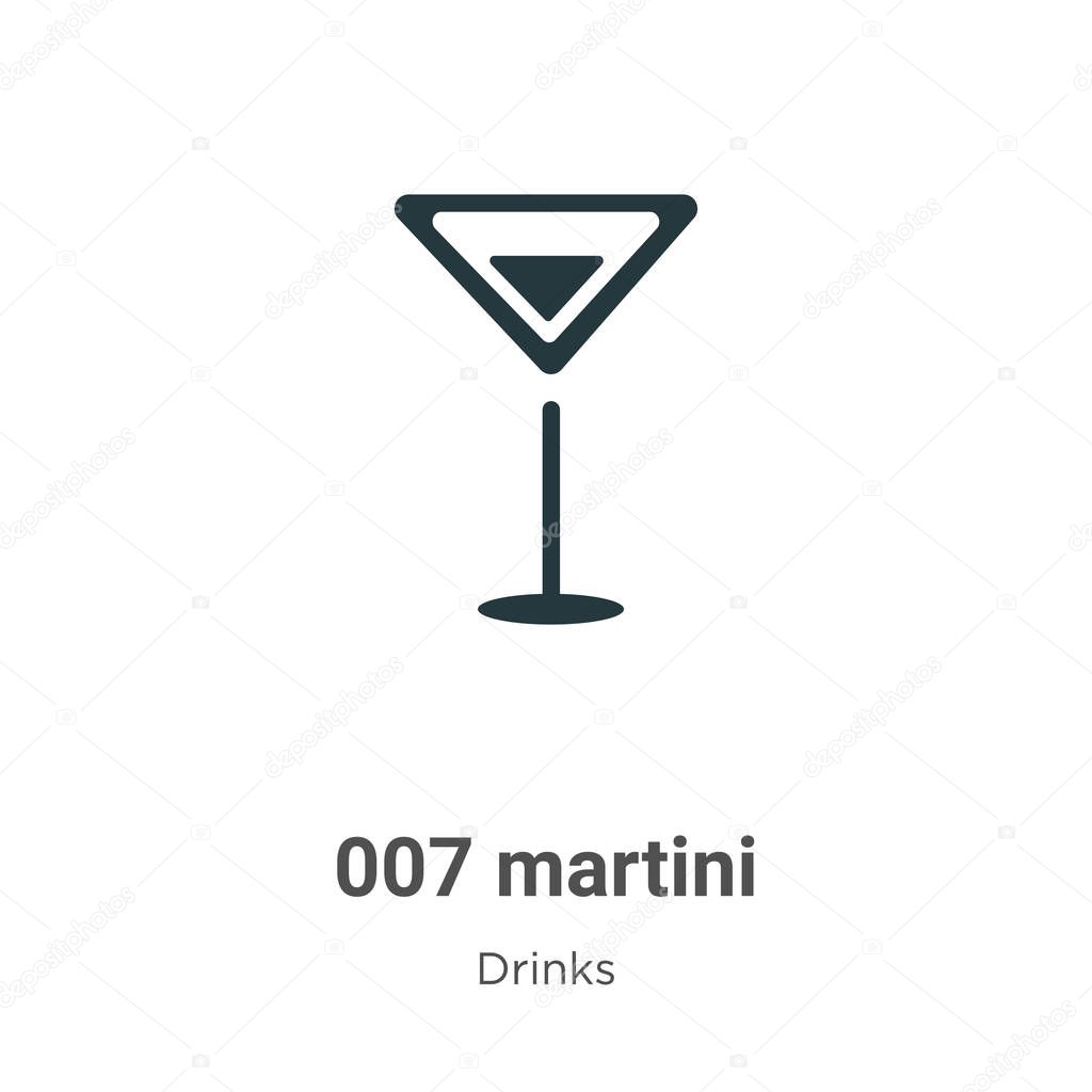 007 martini vector icon on white background. Flat vector 007 martini icon symbol sign from modern drinks collection for mobile concept and web apps design.