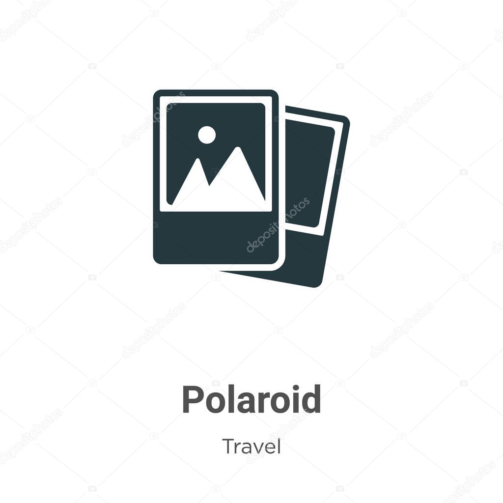 Polaroid glyph icon vector on white background. Flat vector polaroid icon symbol sign from modern travel collection for mobile concept and web apps design.