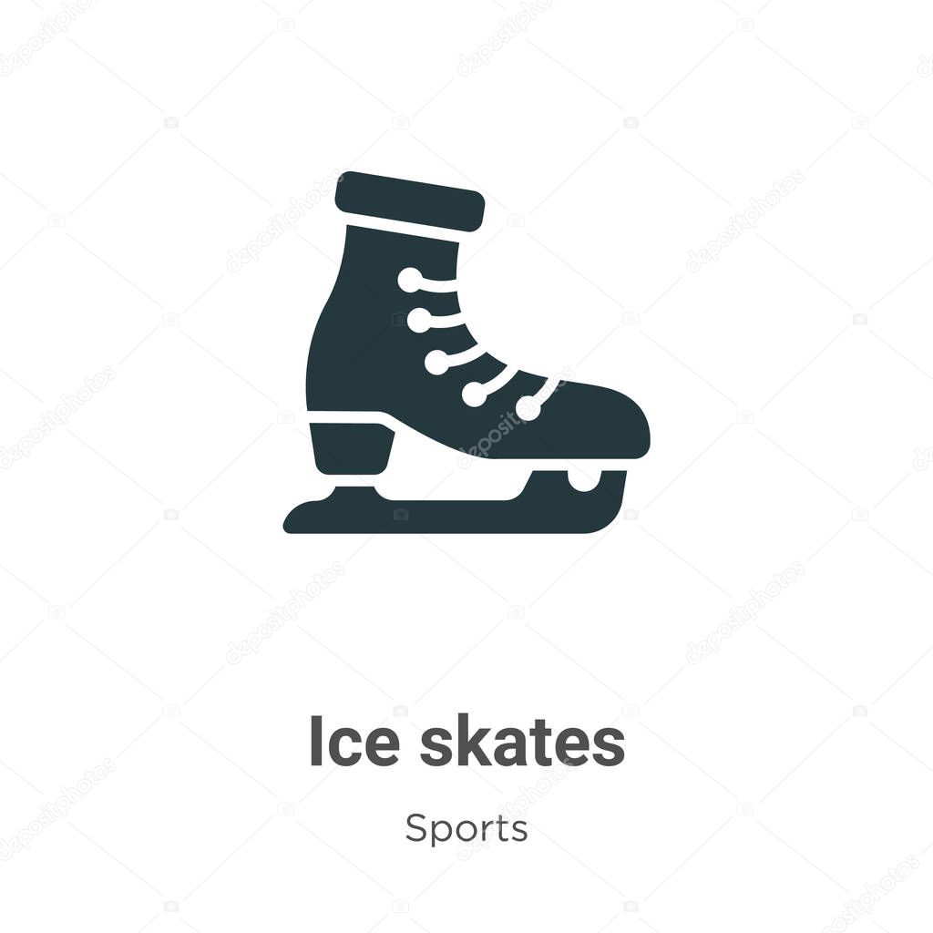 Ice skates glyph icon vector on white background. Flat vector ice skates icon symbol sign from modern sports collection for mobile concept and web apps design.