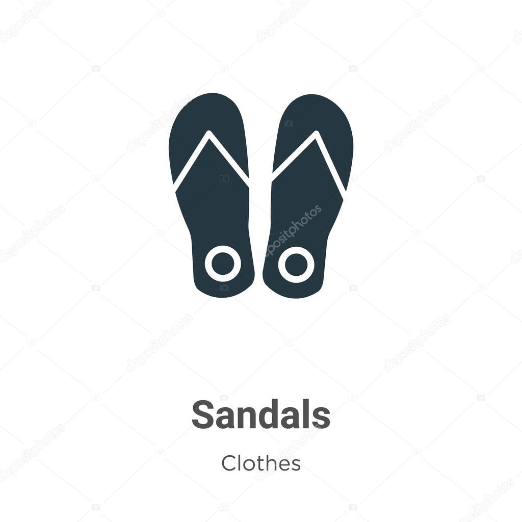 Sandals vector icon on white background. Flat vector sandals icon symbol sign from modern clothes collection for mobile concept and web apps design.