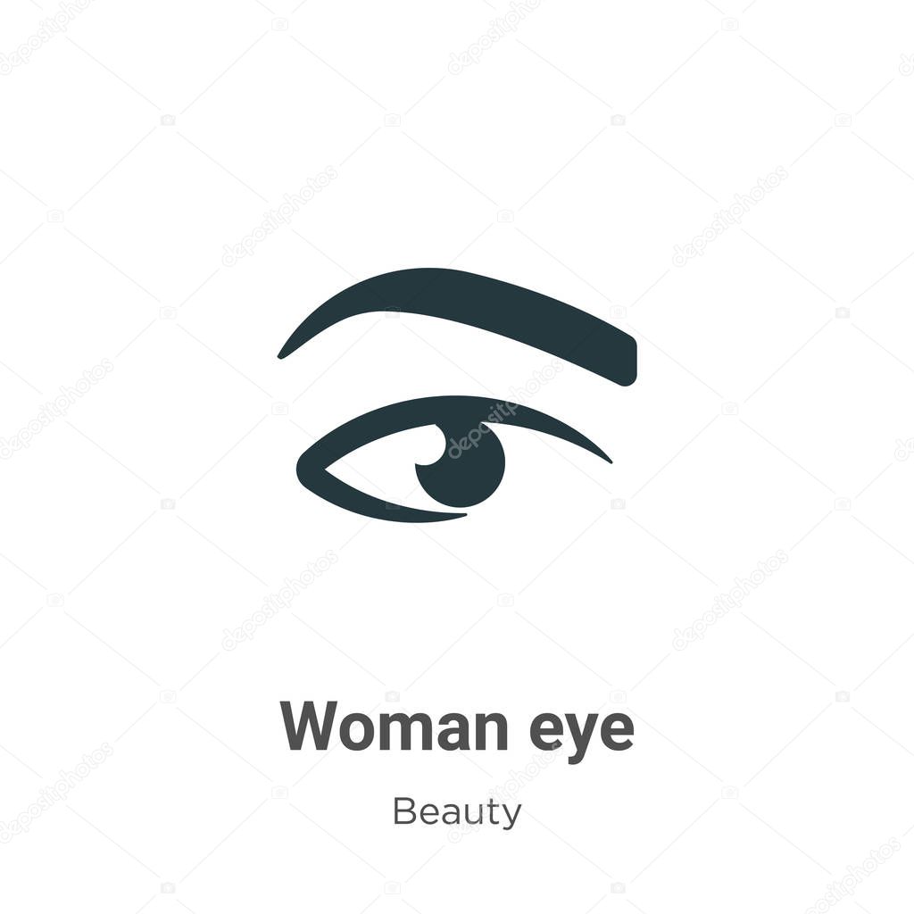 Woman eye vector icon on white background. Flat vector woman eye icon symbol sign from modern beauty collection for mobile concept and web apps design.