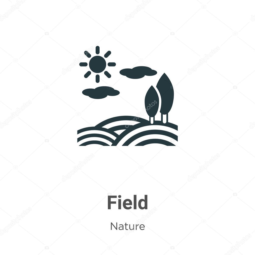 Field vector icon on white background. Flat vector field icon symbol sign from modern nature collection for mobile concept and web apps design.