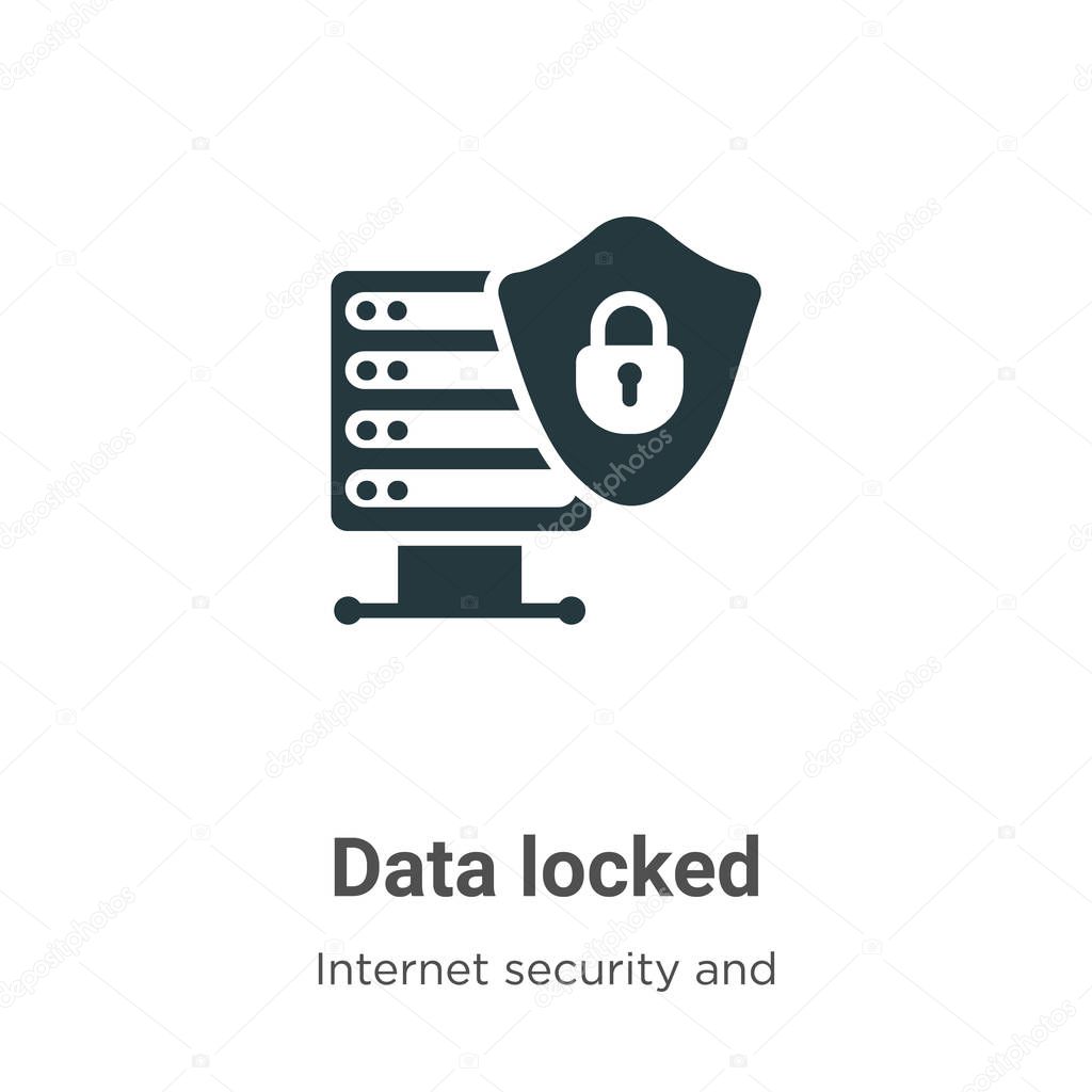 Data locked vector icon on white background. Flat vector data locked icon symbol sign from modern internet security and networking collection for mobile concept and web apps design.