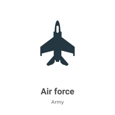 Beyaz arka planda Hava Kuvvetleri vektör simgesi. Mobil konsept ve web uygulamaları tasarımı için modern ordu koleksiyonundan düz vektör hava gücü simgesi işareti.
