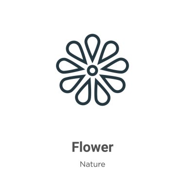 Flower outline vector icon. Thin line black flower icon, flat vector simple element illustration from editable nature concept isolated on white background