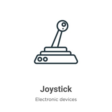 Joystick ana hat vektör simgesi. İnce çizgi siyah joystick simgesi, düz vektör basit element illüstrasyonu düzenlenebilir elektronik aygıtlar kavramından beyaz arkaplanda izole edilmiş
