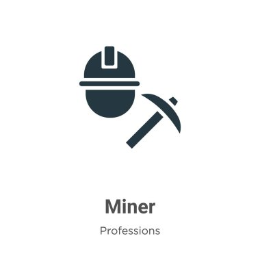 Miner vector icon on white background. Flat vector miner icon symbol sign from modern professions collection for mobile concept and web apps design.