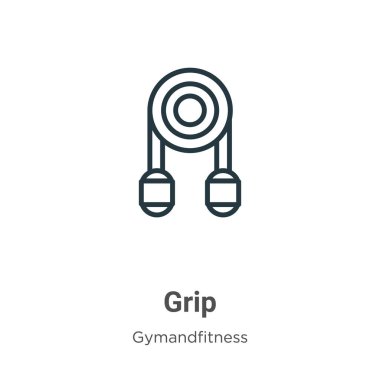 Taslak vektör simgesini kavra. İnce çizgi siyah kavrama simgesi, düz vektör basit element çizimi düzenlenebilir gymandfitness kavramından izole edilmiş beyaz arkaplan