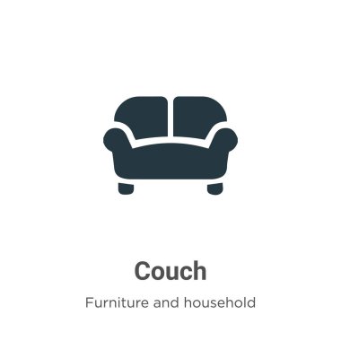 Beyaz arkaplanda koltuk vektör simgesi. Mobil konsept ve web uygulamaları tasarımı için modern mobilya ve ev eşyaları koleksiyonundan düz vektör koltuk simgesi işareti.