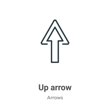 Up arrow outline vector icon. Thin line black up arrow icon, flat vector simple element illustration from editable arrows concept isolated on white background