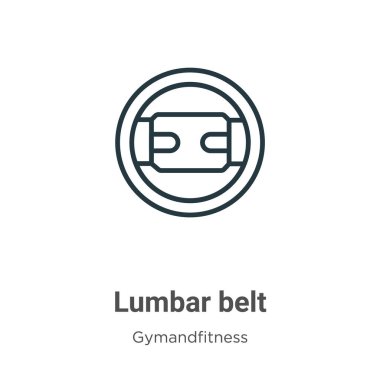 Bel kemeri taslak vektör simgesi. İnce çizgi siyah bel kemeri simgesi, düz vektör basit element çizimi düzenlenebilir gymandfitness kavramından izole edilmiş beyaz arkaplan
