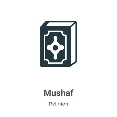 Mushaf glyph icon vector on white background. Flat vector mushaf icon symbol sign from modern religion collection for mobile concept and web apps design.