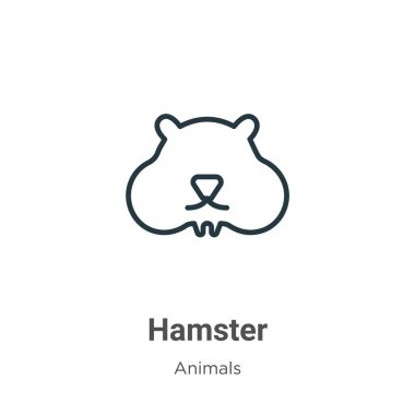 Hamster ana hat vektör simgesi. İnce çizgi siyah hamster simgesi, düz vektör basit element çizimi beyaz arkaplanda izole edilmiş düzenlenebilir hayvanlar kavramından