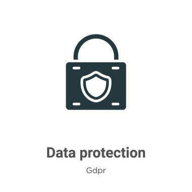 Beyaz arkaplanda veri koruma sembolü vektörü. Mobil konsept ve web uygulamaları tasarımı için modern Gdpr koleksiyonundan düz vektör veri koruma simgesi işareti.