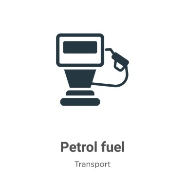 Beyaz arka planda yakıt sembolü vektörü. Mobil konsept ve web uygulamaları tasarımı için modern ulaşım koleksiyonundan düz vektör benzin ikonu sembolü işareti.
