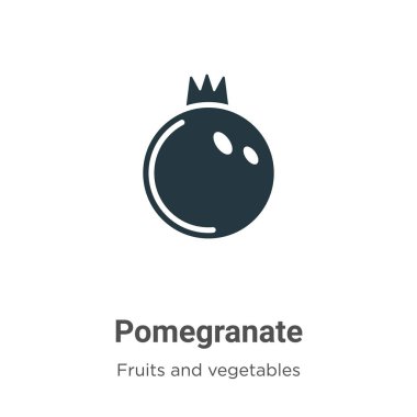 Beyaz arkaplanda nar sembolü vektörü. Mobil konsept ve web uygulamaları tasarımı için modern meyve koleksiyonundan düz vektör nar sembolü işareti.