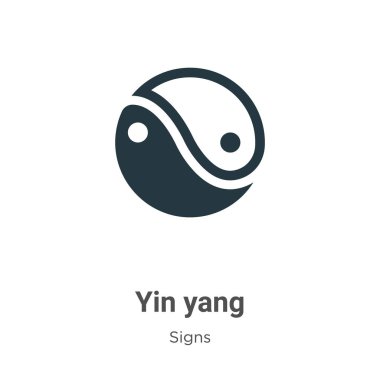 Beyaz arkaplanda Yin Yang sembolü sembol ikon vektörü. Mobil kavram ve web uygulamaları tasarımı için modern tabela koleksiyonundan düz vektör yin yang sembolü simgesi işareti.