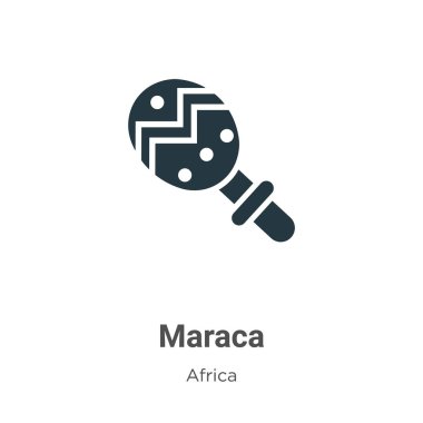 Beyaz arkaplanda Maraca vektör simgesi. Mobil konsept ve web uygulamaları tasarımı için modern Afrika koleksiyonundan düz vektör maraca simgesi işareti.