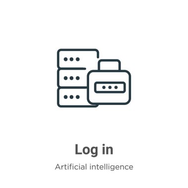 Taslak vektör simgesini girin. Simgedeki ince çizgi siyah günlük, düzenlenebilir büyük veri kavramından düz vektör basit element illüstrasyonu beyaz arkaplanda izole edilmiş