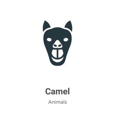 Beyaz arkaplanda deve vektör simgesi. Mobil konsept ve web uygulamaları tasarımı için modern hayvan koleksiyonundan düz vektör deve simgesi işareti.