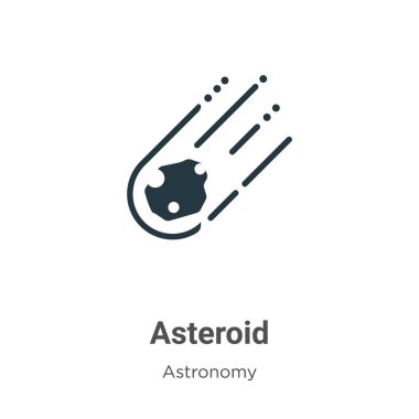 Asteroid vektör simgesi beyaz arkaplanda. Mobil konsept ve web uygulamaları tasarımı için modern astronomi koleksiyonundan düz vektör asteroit simgesi işareti.
