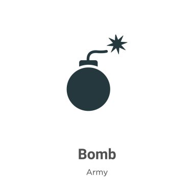 Bomb vector icon on white background. Flat vector bomb icon symbol sign from modern army collection for mobile concept and web apps design.