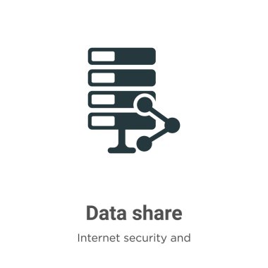 Beyaz arkaplanda veri paylaşımı vektör simgesi. Mobil konsept ve web uygulamaları tasarımı için modern internet güvenliği ve ağ oluşturma koleksiyonundan düz vektör veri paylaşım simgesi işareti.