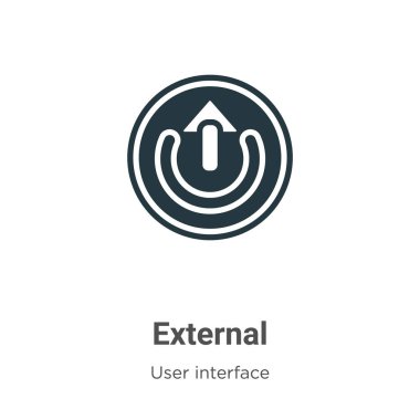 Beyaz arkaplanda dış vektör simgesi. Mobil konsept ve web uygulamaları tasarımı için modern kullanıcı arayüzü koleksiyonundan düz vektör dış simge işareti.